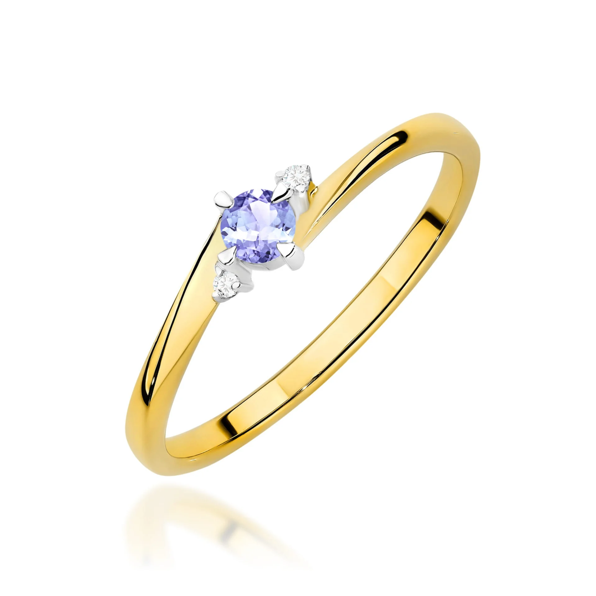 Pierścionek W0346 - Złoto Żółte, 585, Tanzanit, 0.15ct