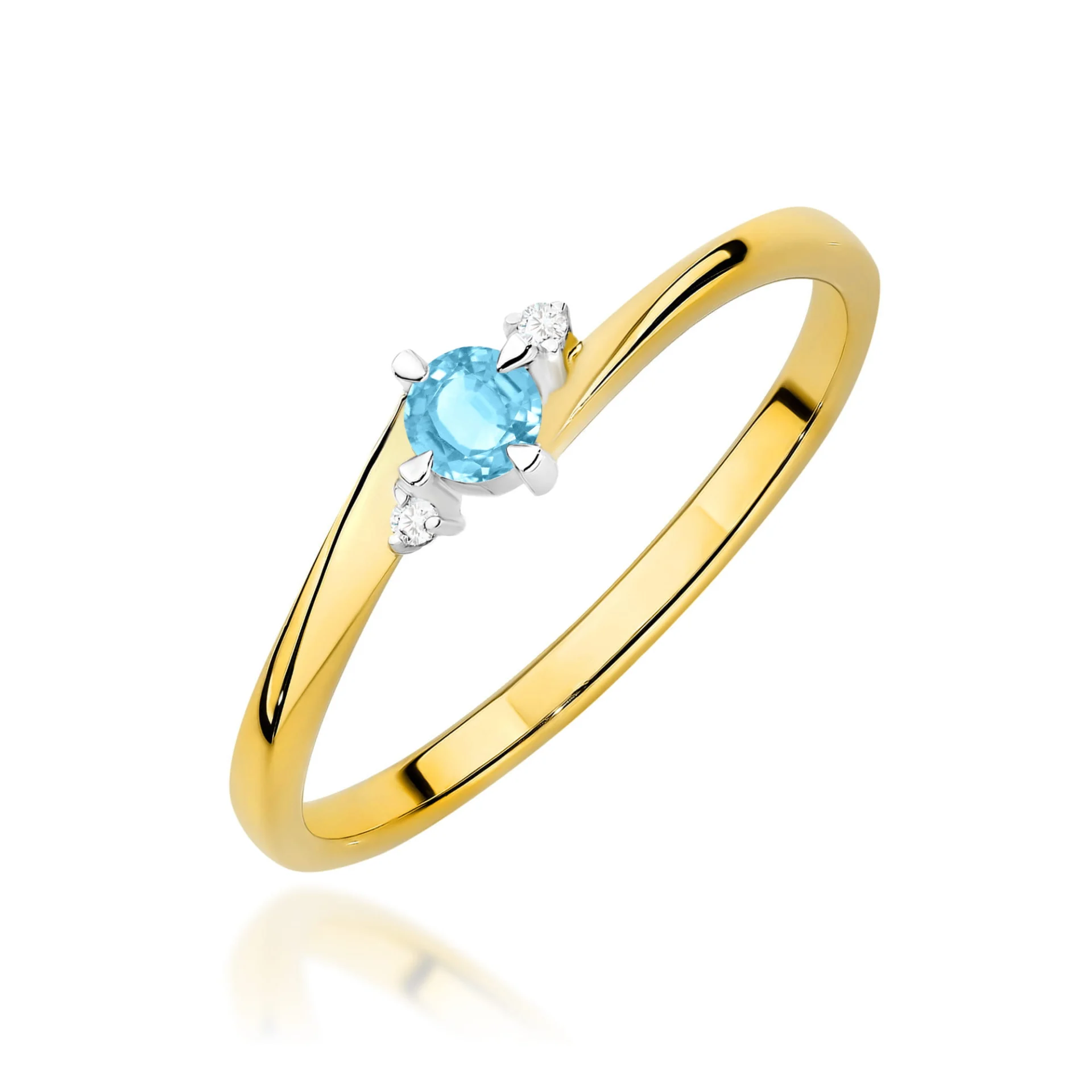 Pierścionek W0346 - Złoto Żółte, 585, Topaz, 0.15ct