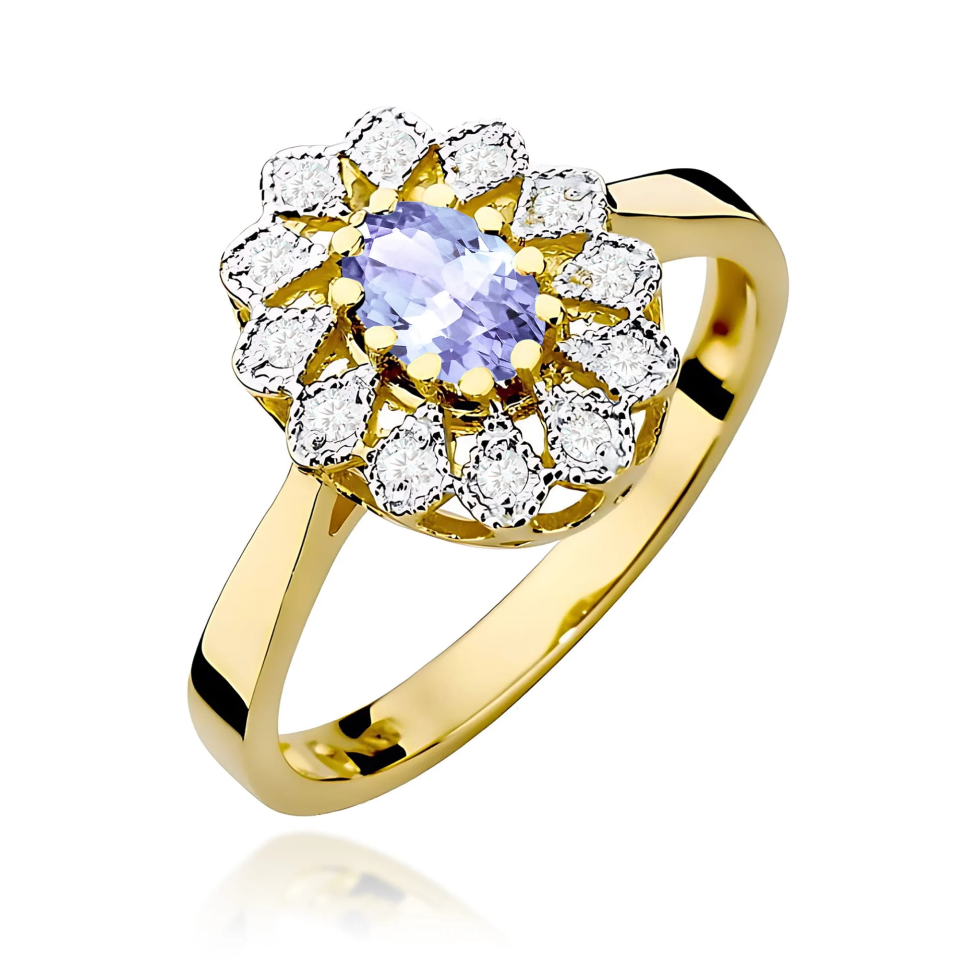 Pierścionek W0354 - Złoto Żółte, 585, Tanzanit