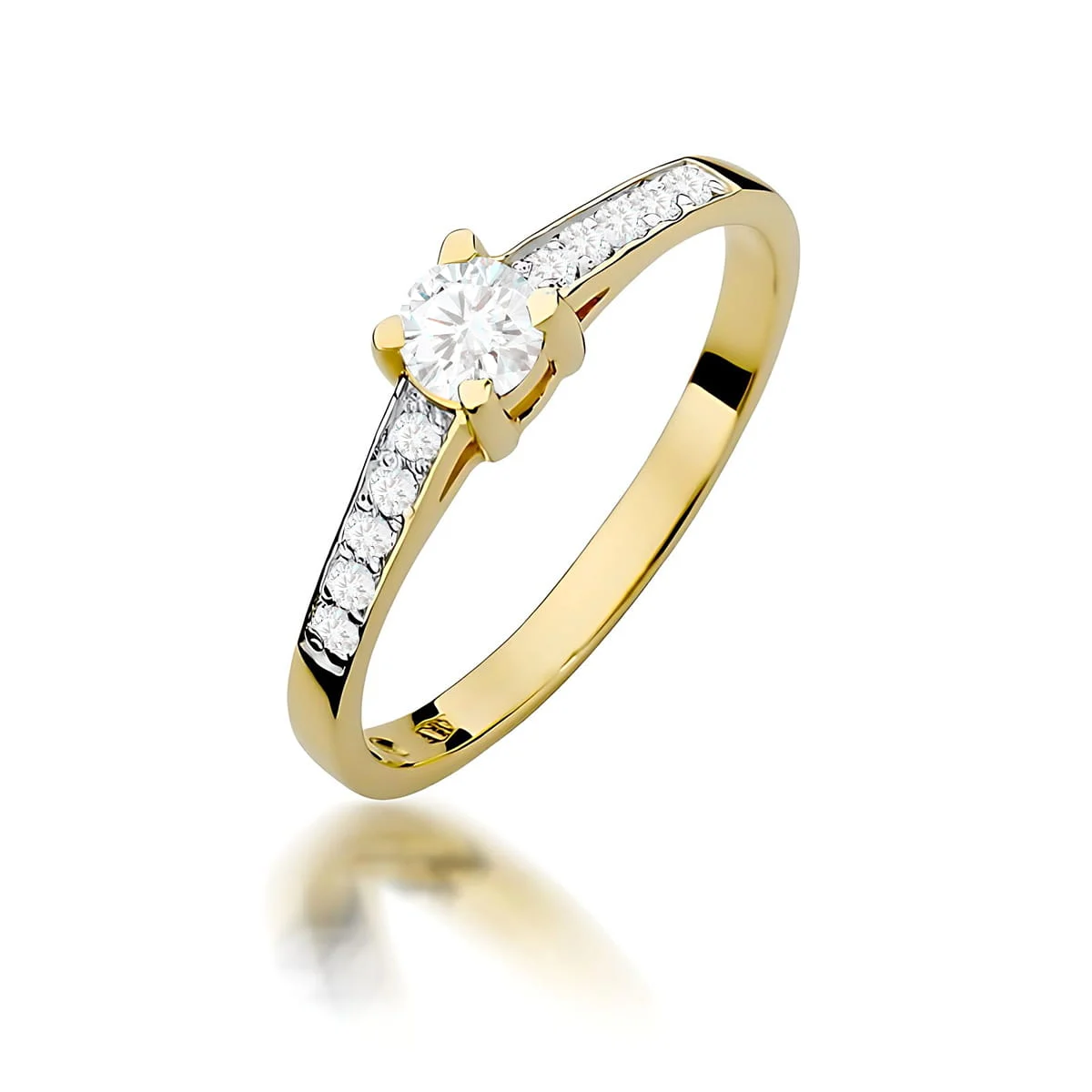 Pierścionek W0364 - Złoto Żółte, 585, Diament Laboratoryjny