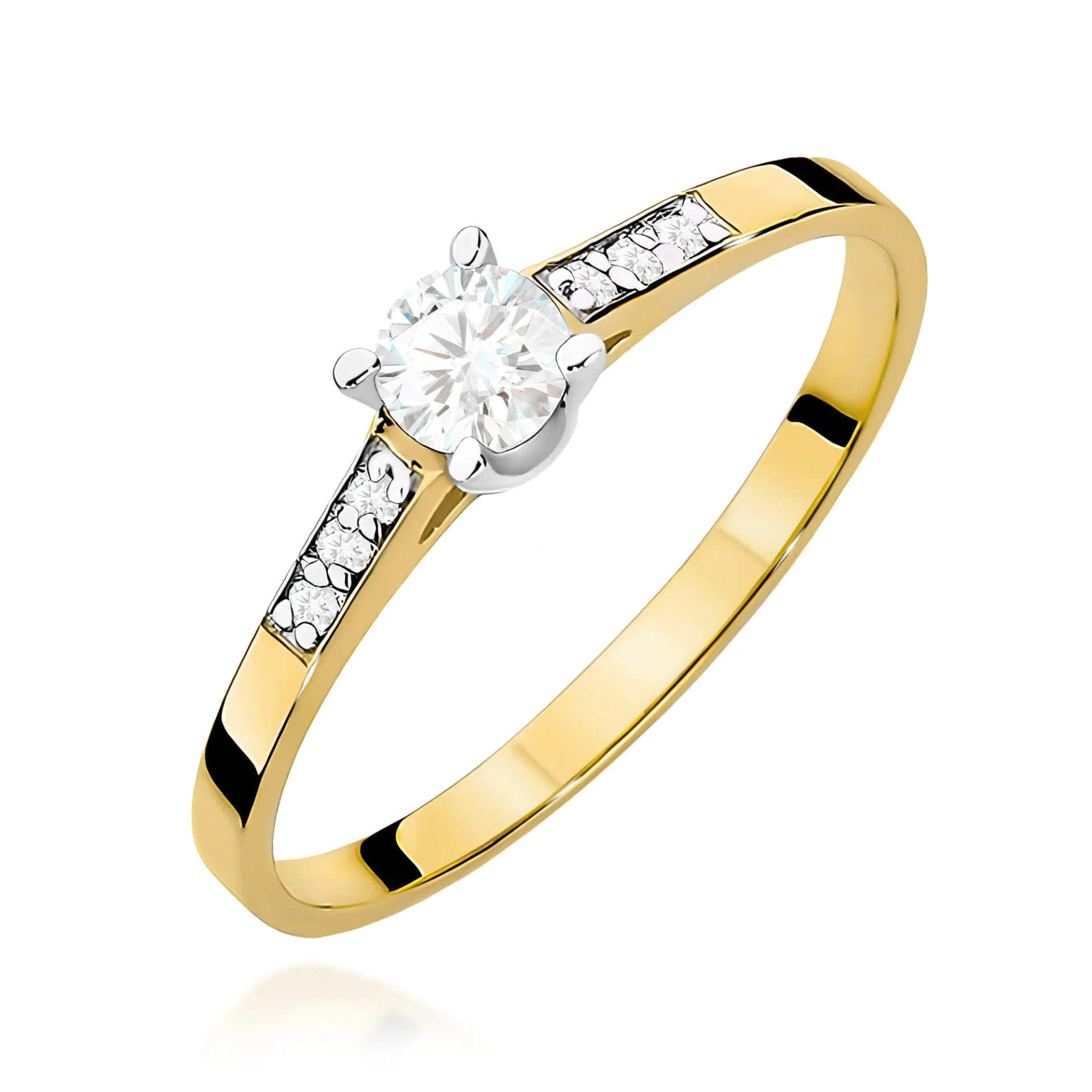 Pierścionek W0399 - Złoto Żółte, 585, Diament Laboratoryjny