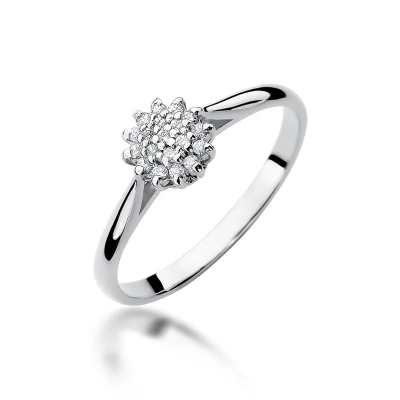 Pierścionek W0401 - Złoto Białe, 585, Diament