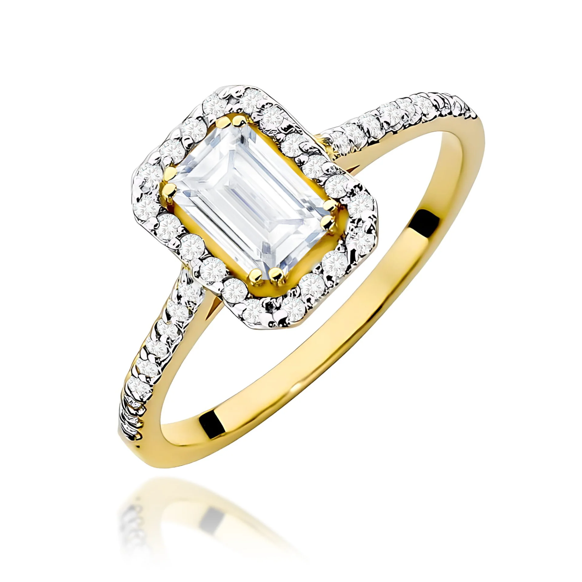 Pierścionek W0403 - Złoto Żółte, 585, Diament Laboratoryjny