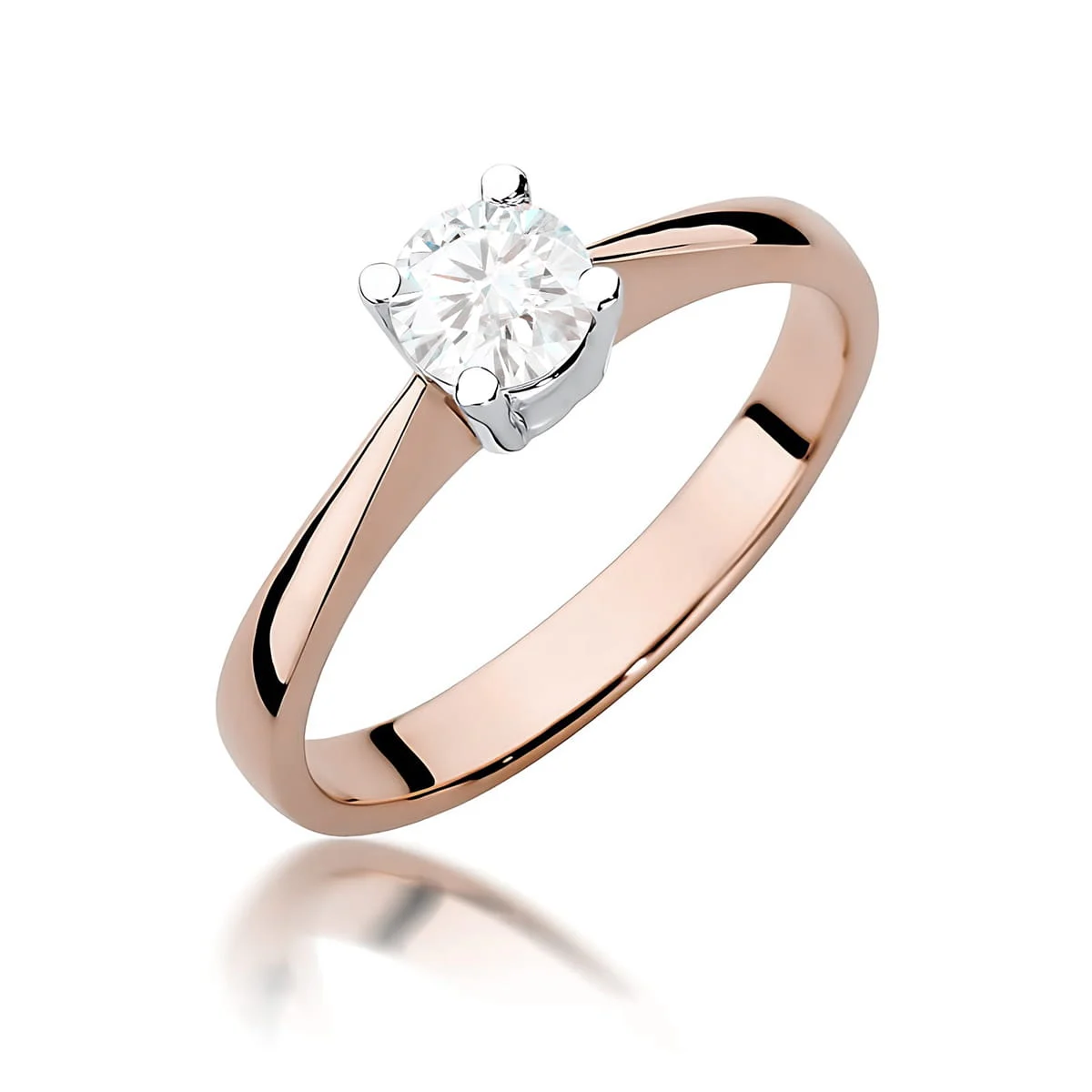 Pierścionek W0404 - Złoto Różowe, 585, Diament Laboratoryjny