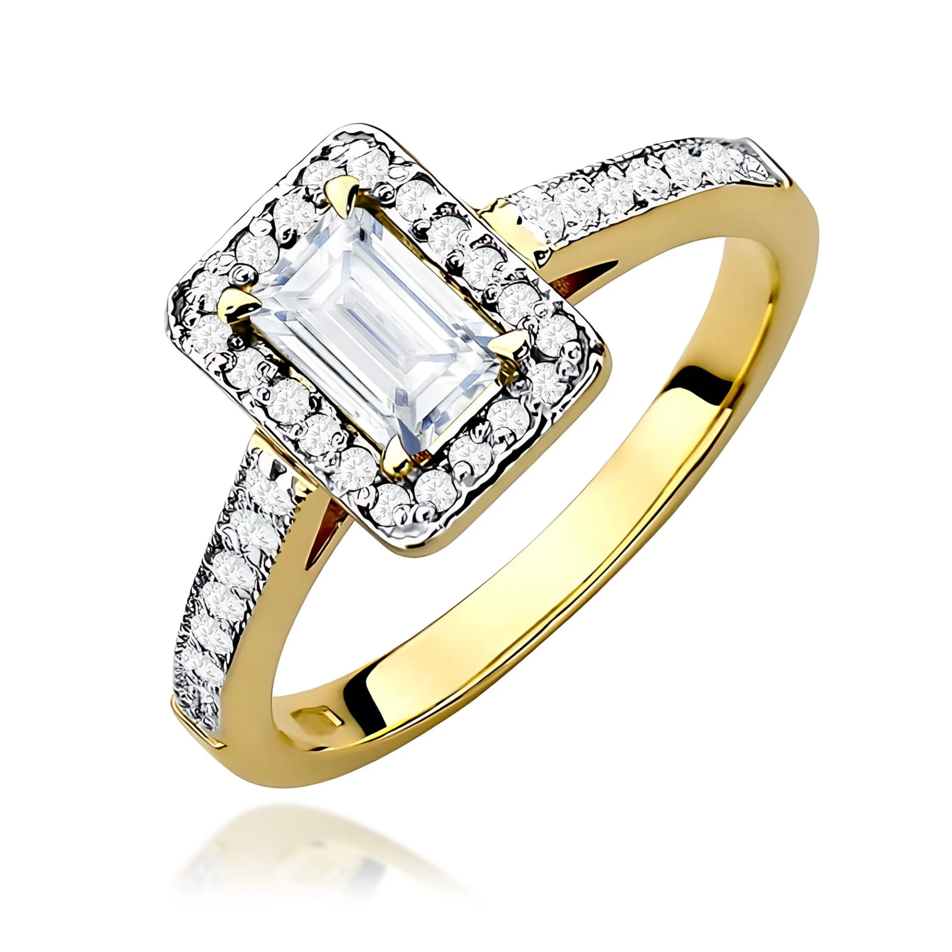 Pierścionek W0422 - Złoto Żółte, 585, Diament Laboratoryjny