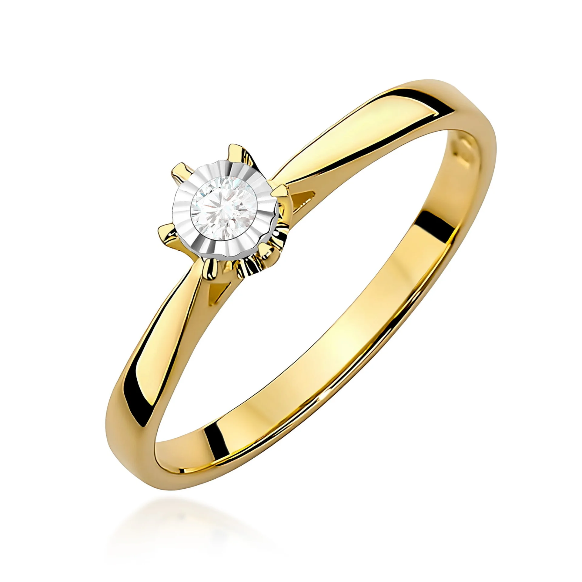 Pierścionek W0426 - Złoto Żółte, 585, Diament