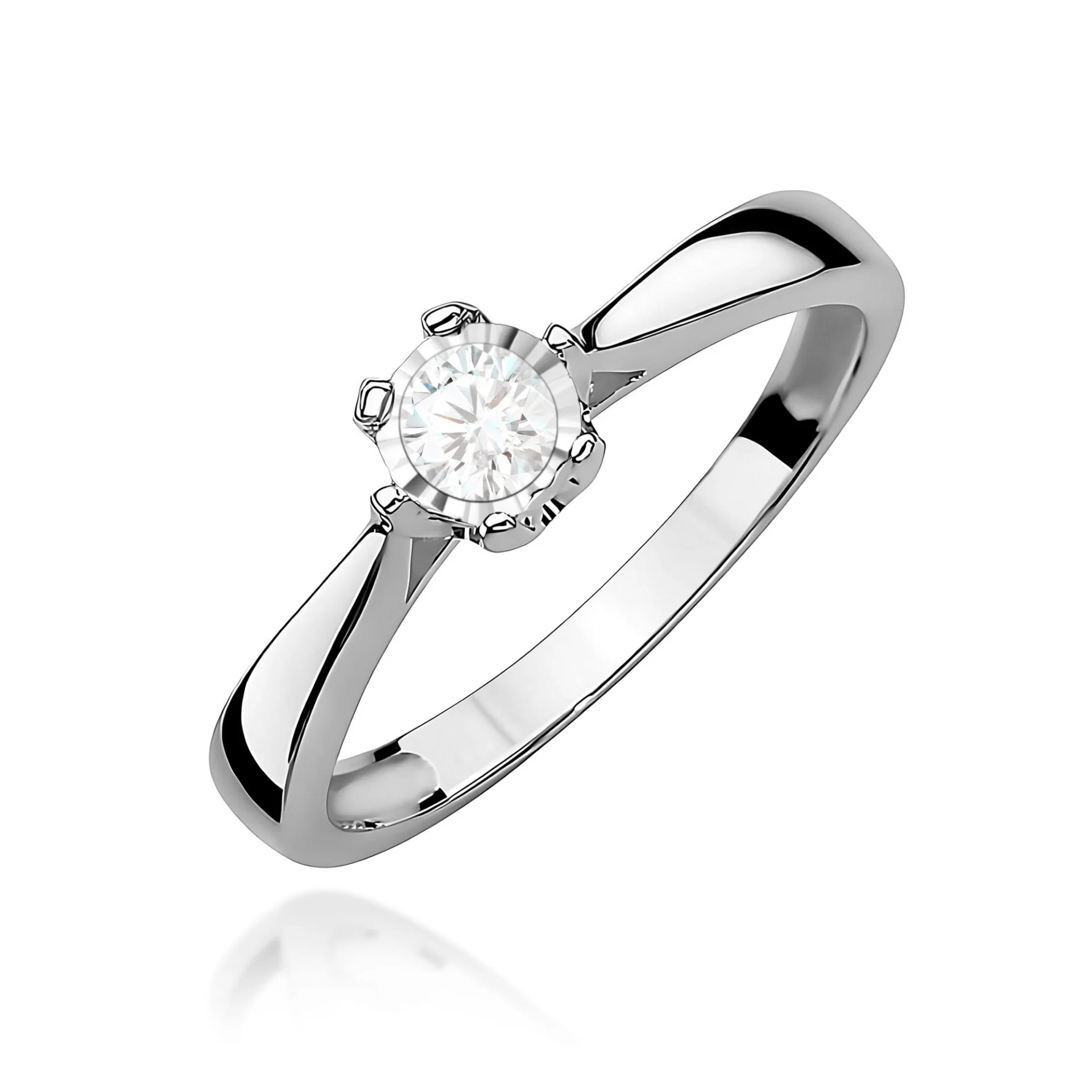 Pierścionek W0429 - Złoto Białe, 585, Diament