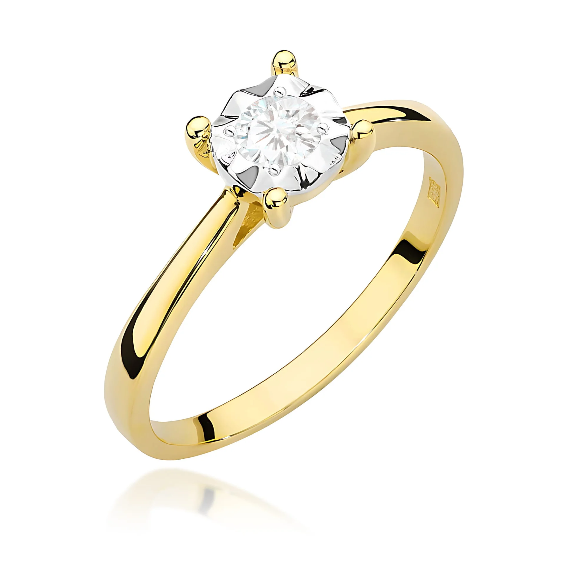 Pierścionek W0447 - Złoto Żółte, 585, Diament