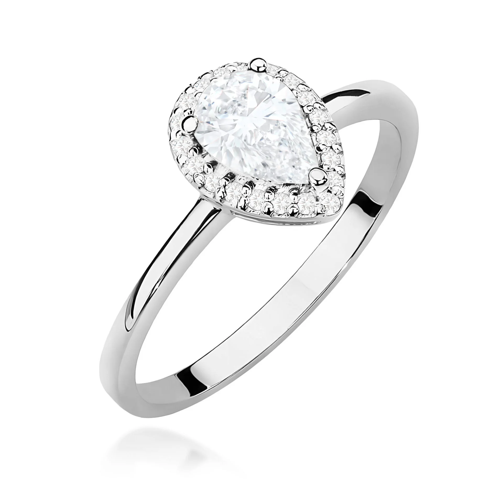 Pierścionek W0455 - Złoto Białe, 585, Diament Laboratoryjny