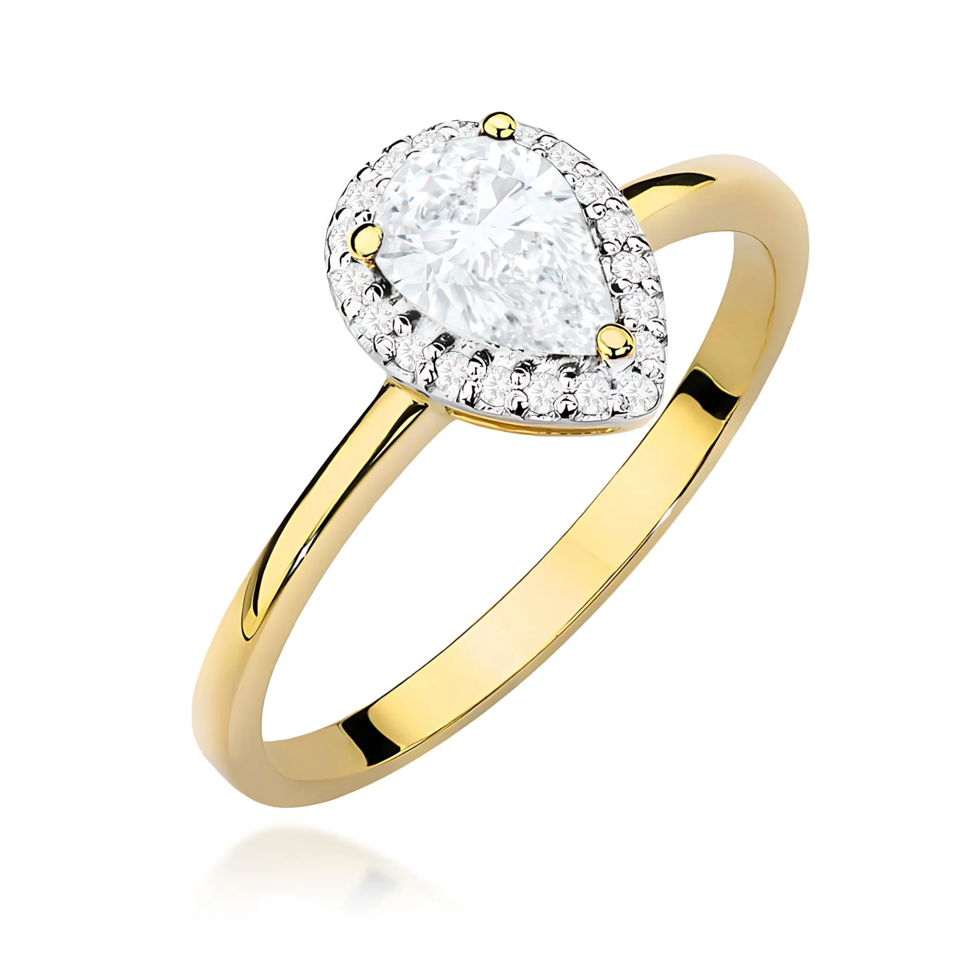 Pierścionek W0455 - Złoto Żółte, 585, Diament Laboratoryjny