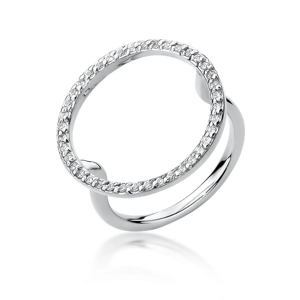 Pierścionek W0510 - Złoto Białe, 585, Diament