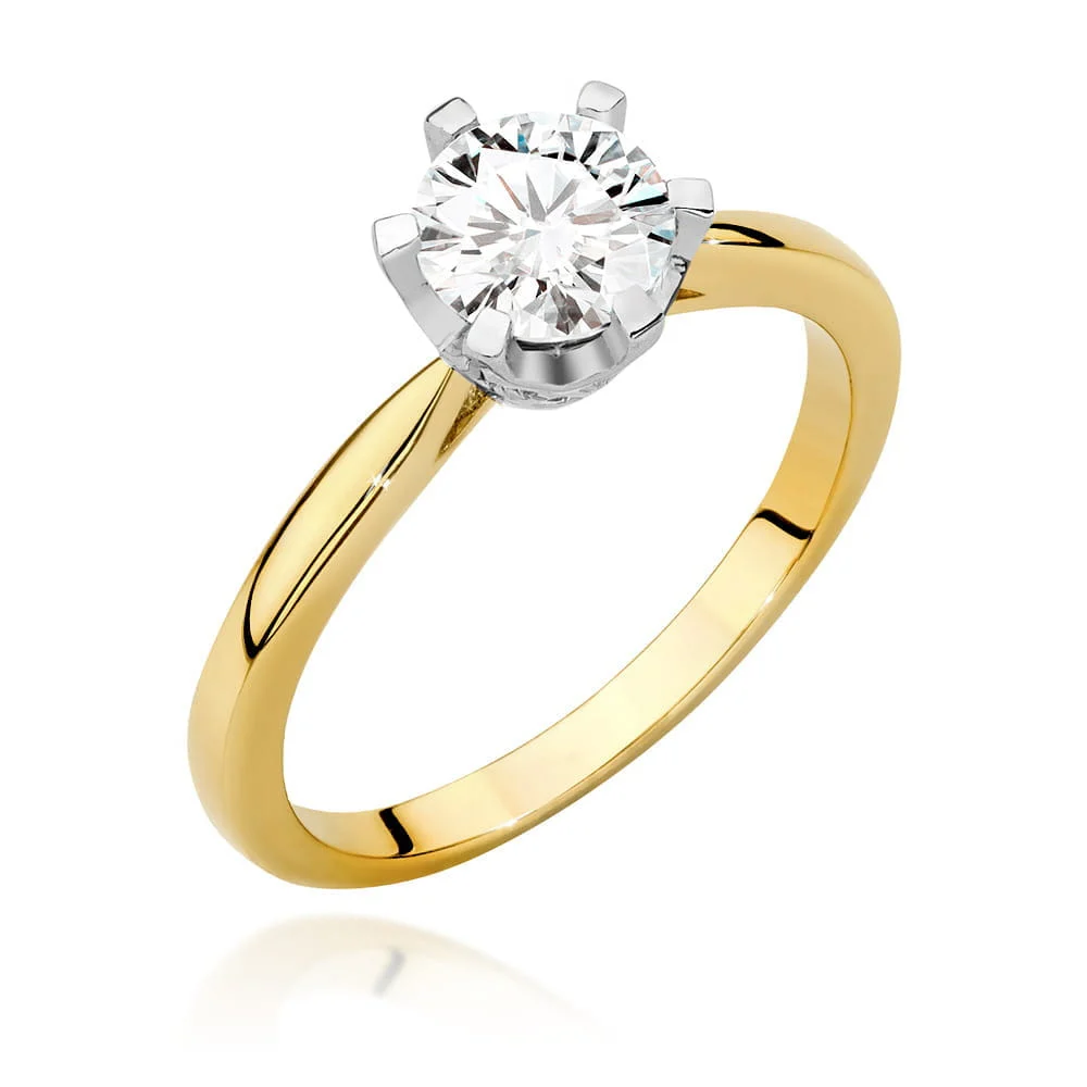 Pierścionek W0539 - Złoto Żółte, 585, Diament Laboratoryjny, 0.70ct