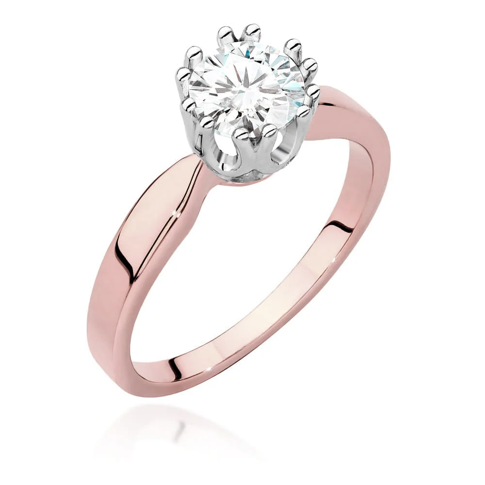 Pierścionek W0541 - Złoto Różowe, 585, Diament Laboratoryjny, 0.70ct