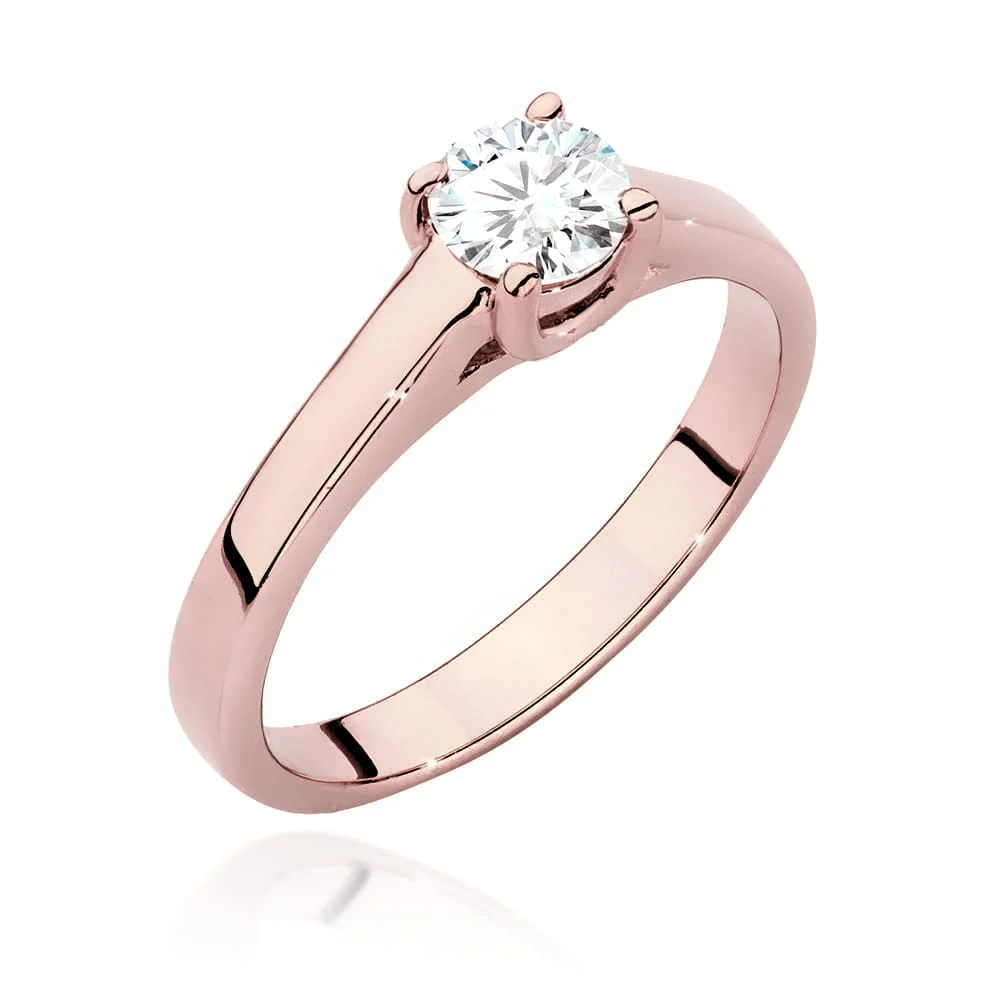 Pierścionek W0544 - Złoto Różowe, 585, Diament Laboratoryjny, 0.50ct