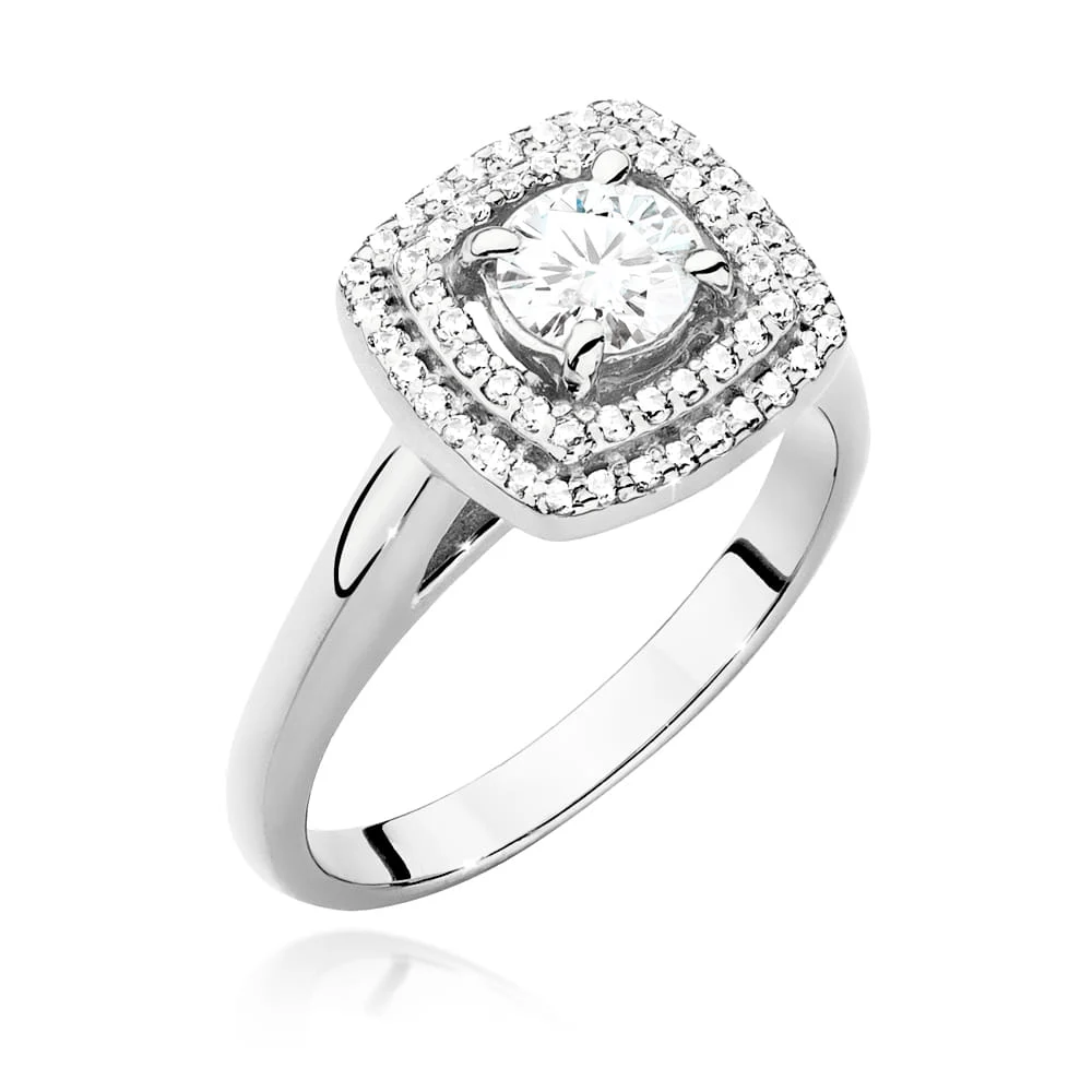 Pierścionek W0548 - Złoto Białe, 585, Diament Laboratoryjny, 0.50ct