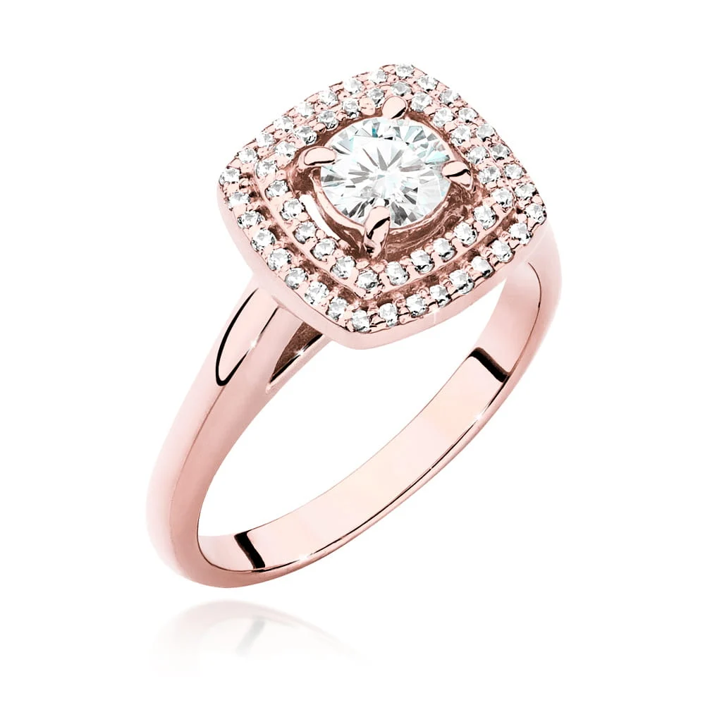 Pierścionek W0548 - Złoto Różowe, 585, Diament Laboratoryjny, 0.50ct