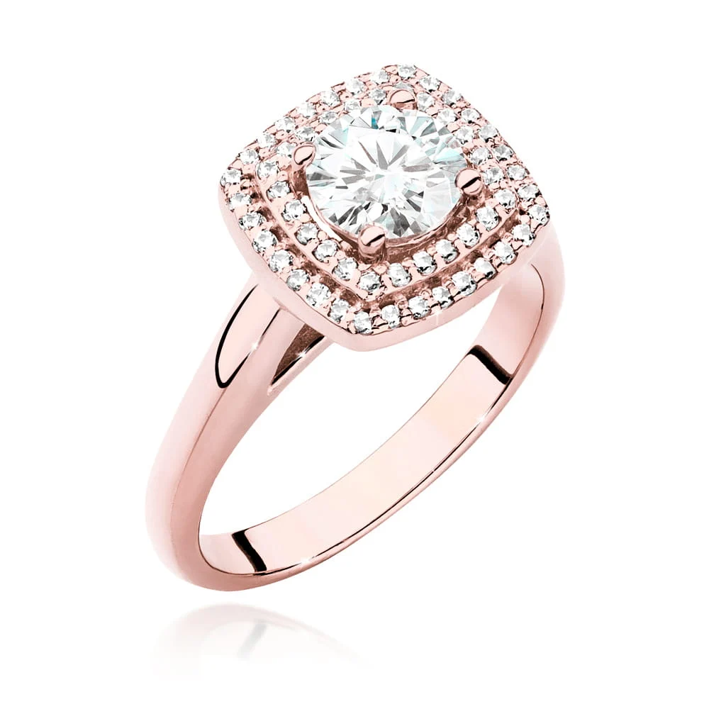 Pierścionek W0548 - Złoto Różowe, 585, Diament Laboratoryjny, 0.70ct