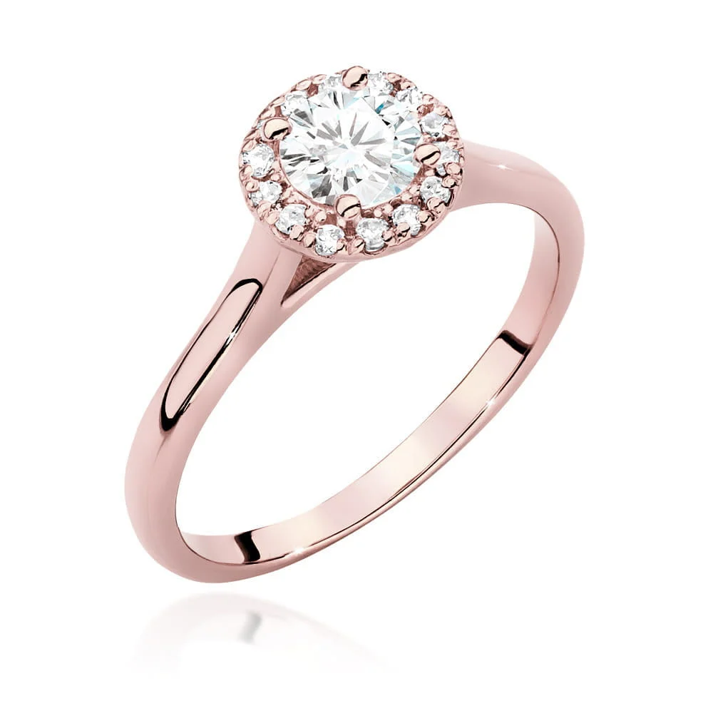 Pierścionek W0550 - Złoto Różowe, 585, Diament Laboratoryjny, 0.50ct