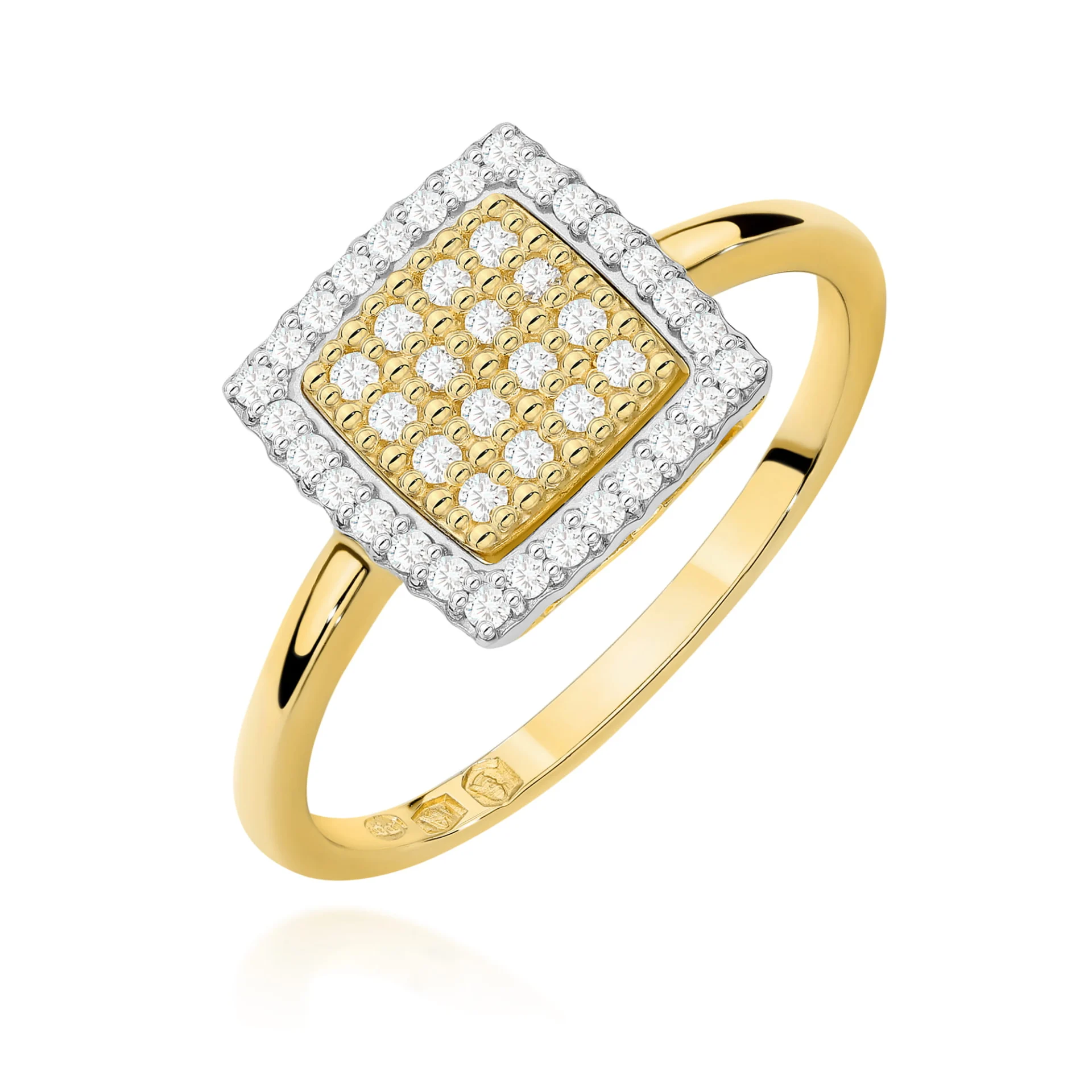Pierścionek W0574 - Złoto Żółte, 585, Diament