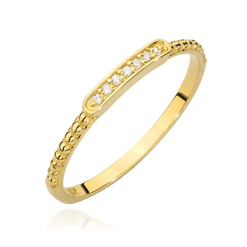 Pierścionek W0606 - Złoto Żółte, 585, Diament