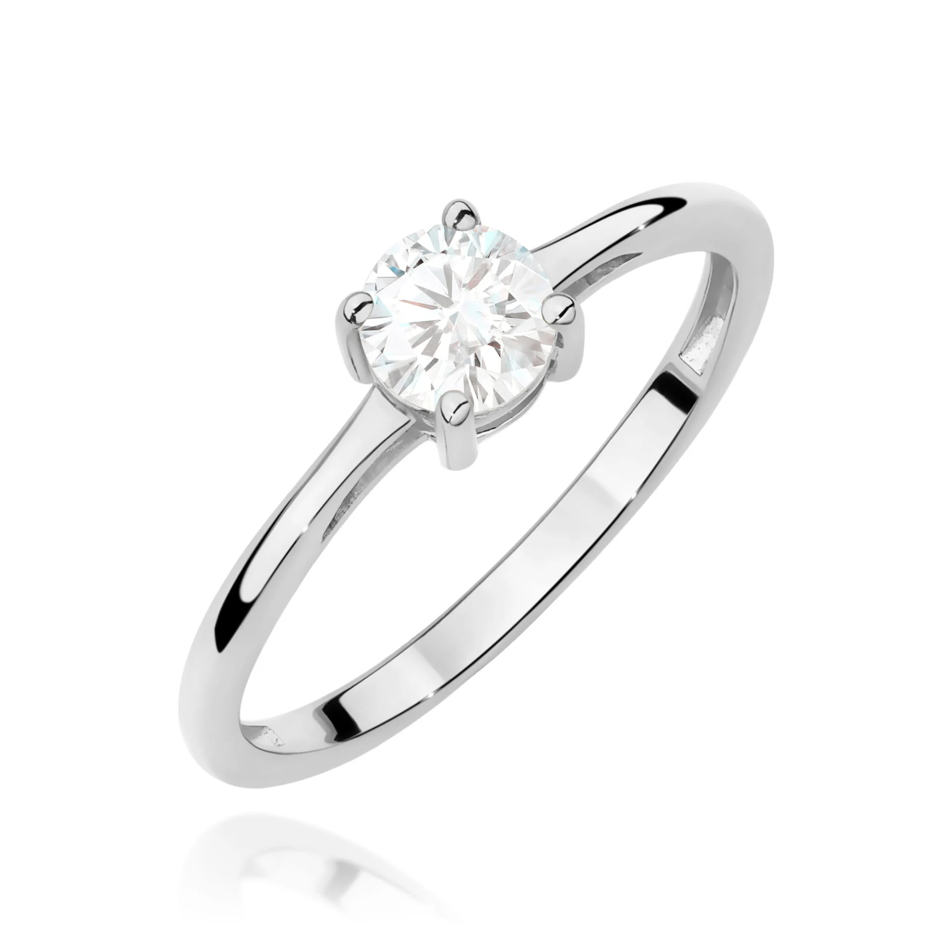 Pierścionek W0656 - Złoto Białe, 585, Diament Laboratoryjny