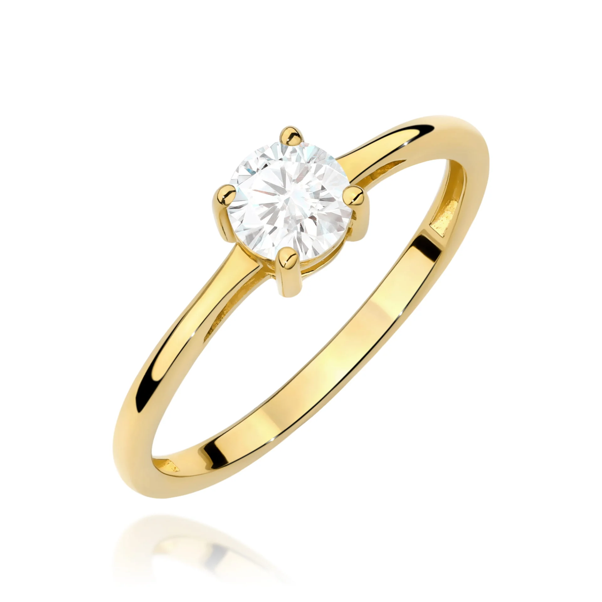 Pierścionek W0656 - Złoto Żółte, 585, Diament Laboratoryjny
