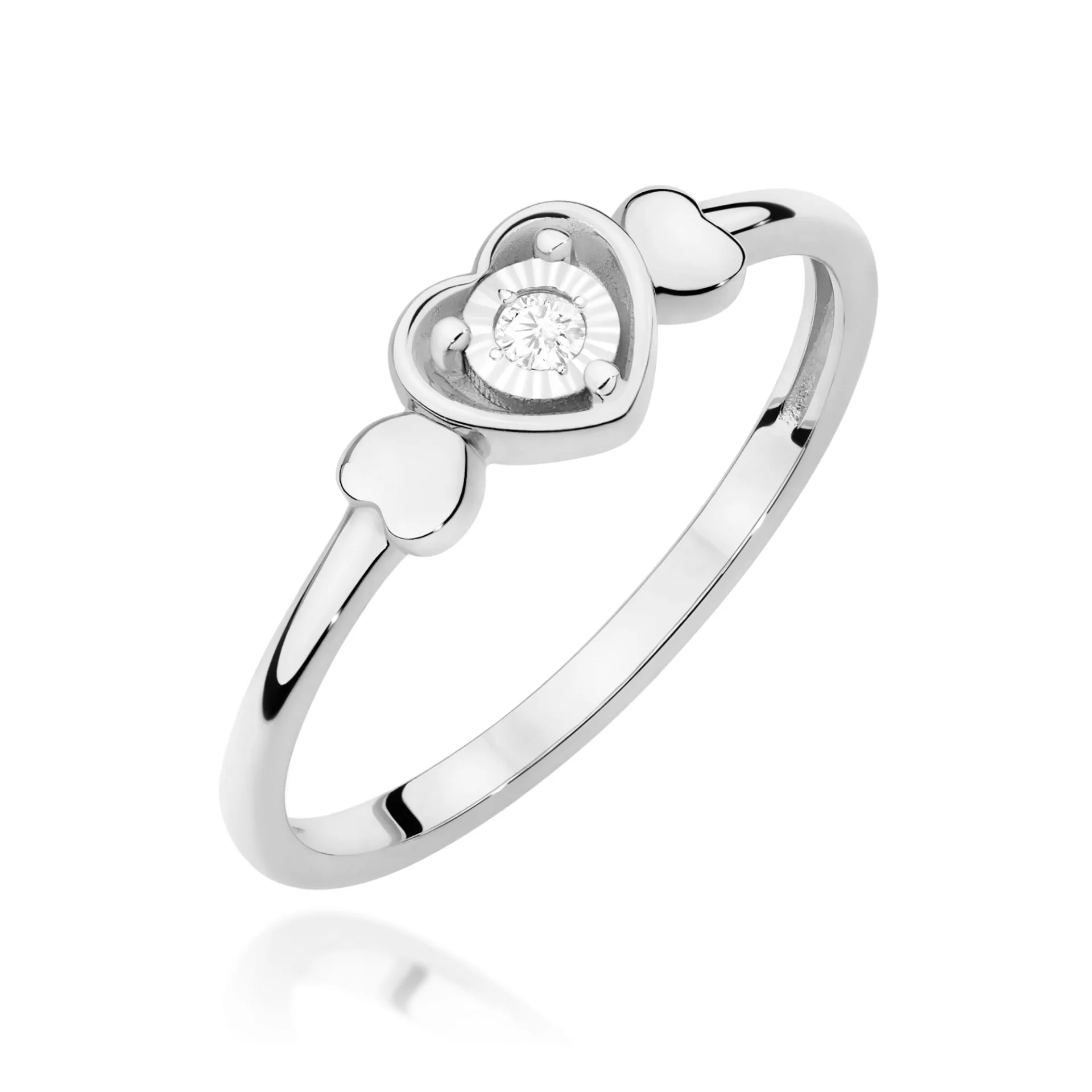 Pierścionek W0709 - Złoto Białe, 585, Diament