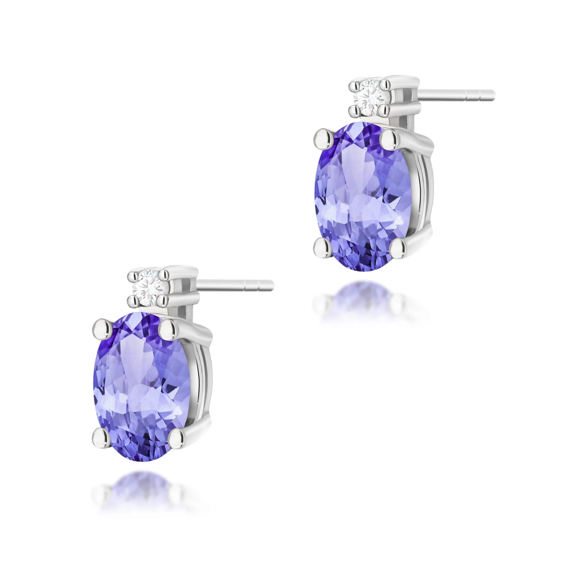 Kolczyki K0001 Tanzanit 2 x 0,40ct białe złoto
