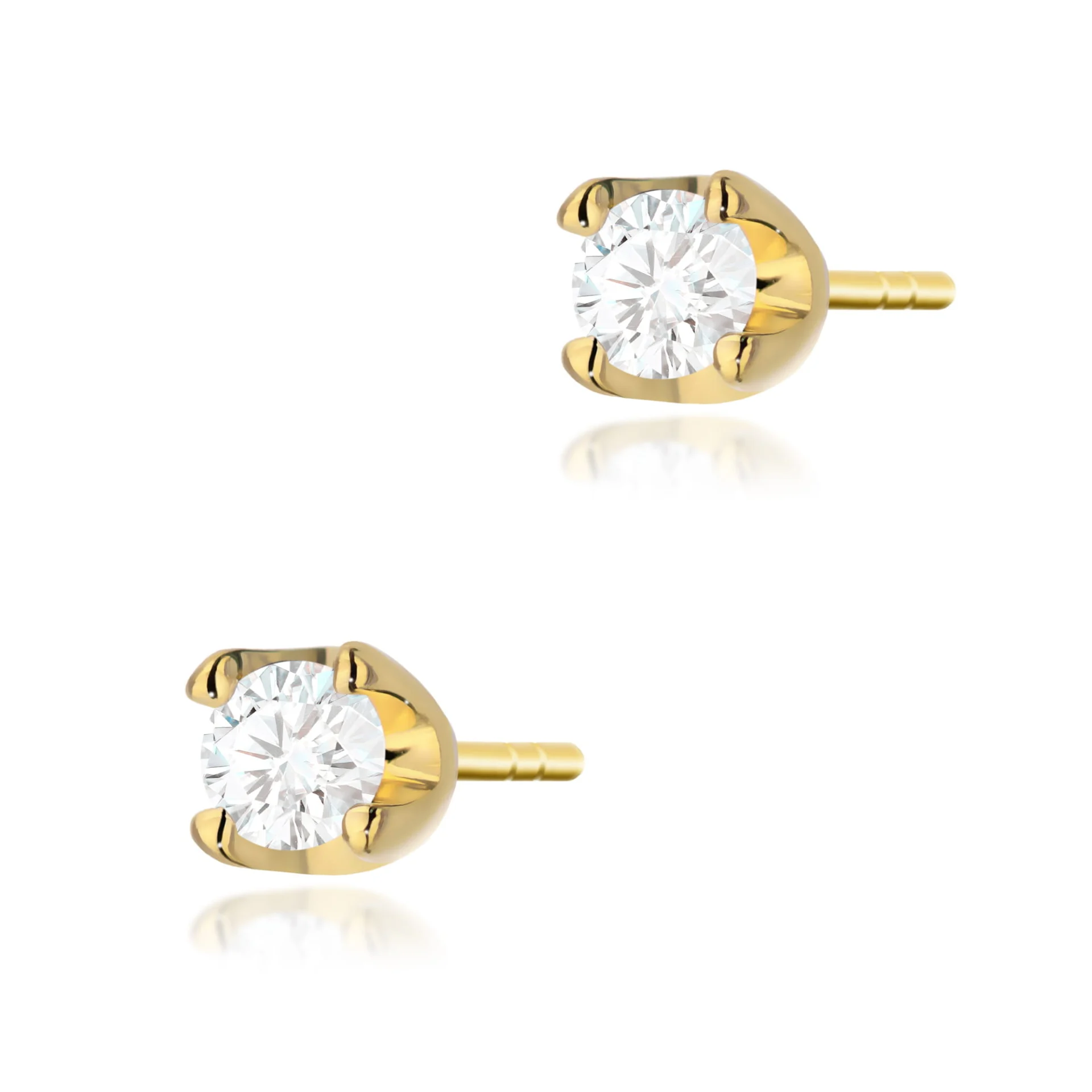 Kolczyki K0034 - Złoto Żółte, 585, Sztyft, Diament, 2 x 0.08ct