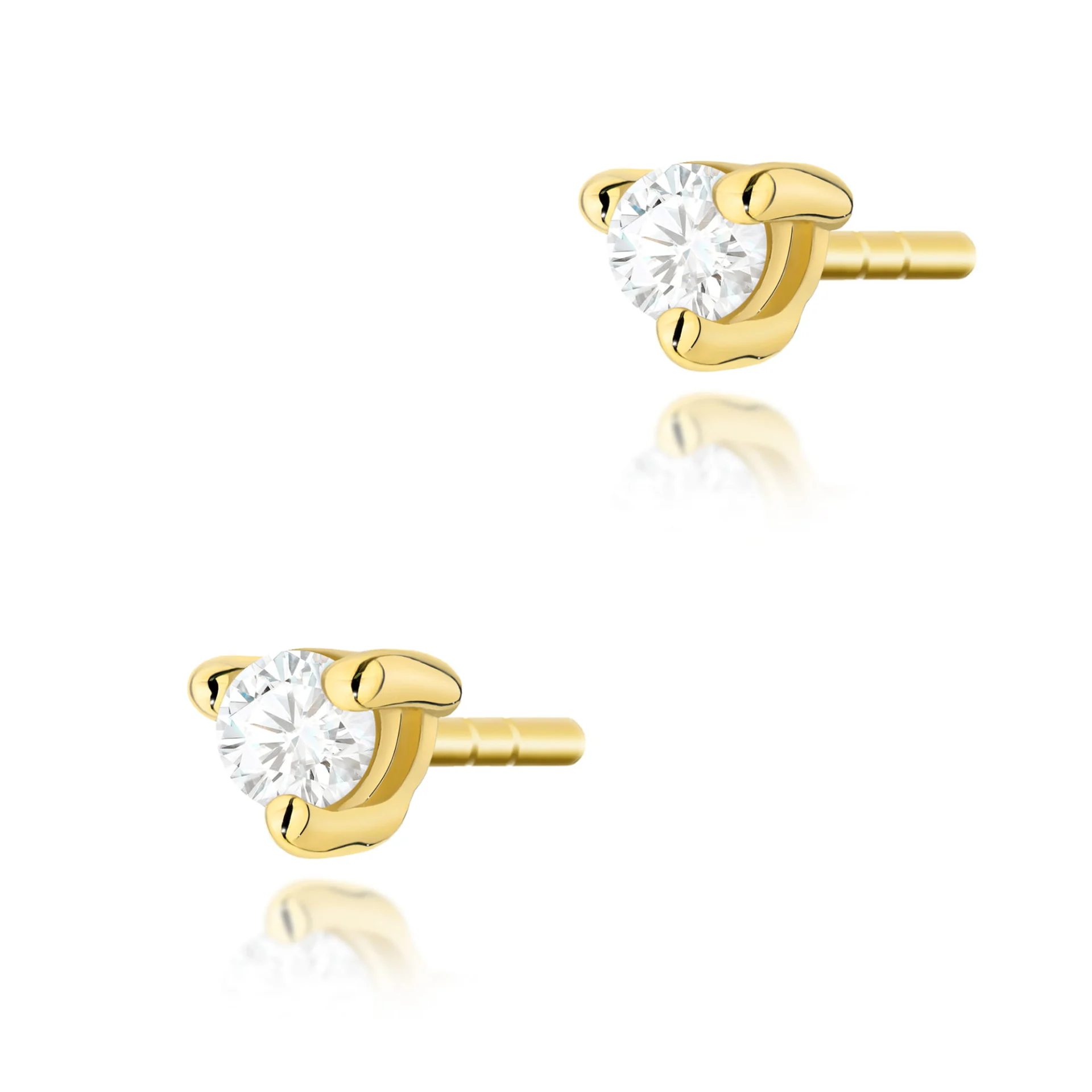 Kolczyki K0035 - Złoto Żółte, 585, Sztyft, Diament, 2 x 0.04ct