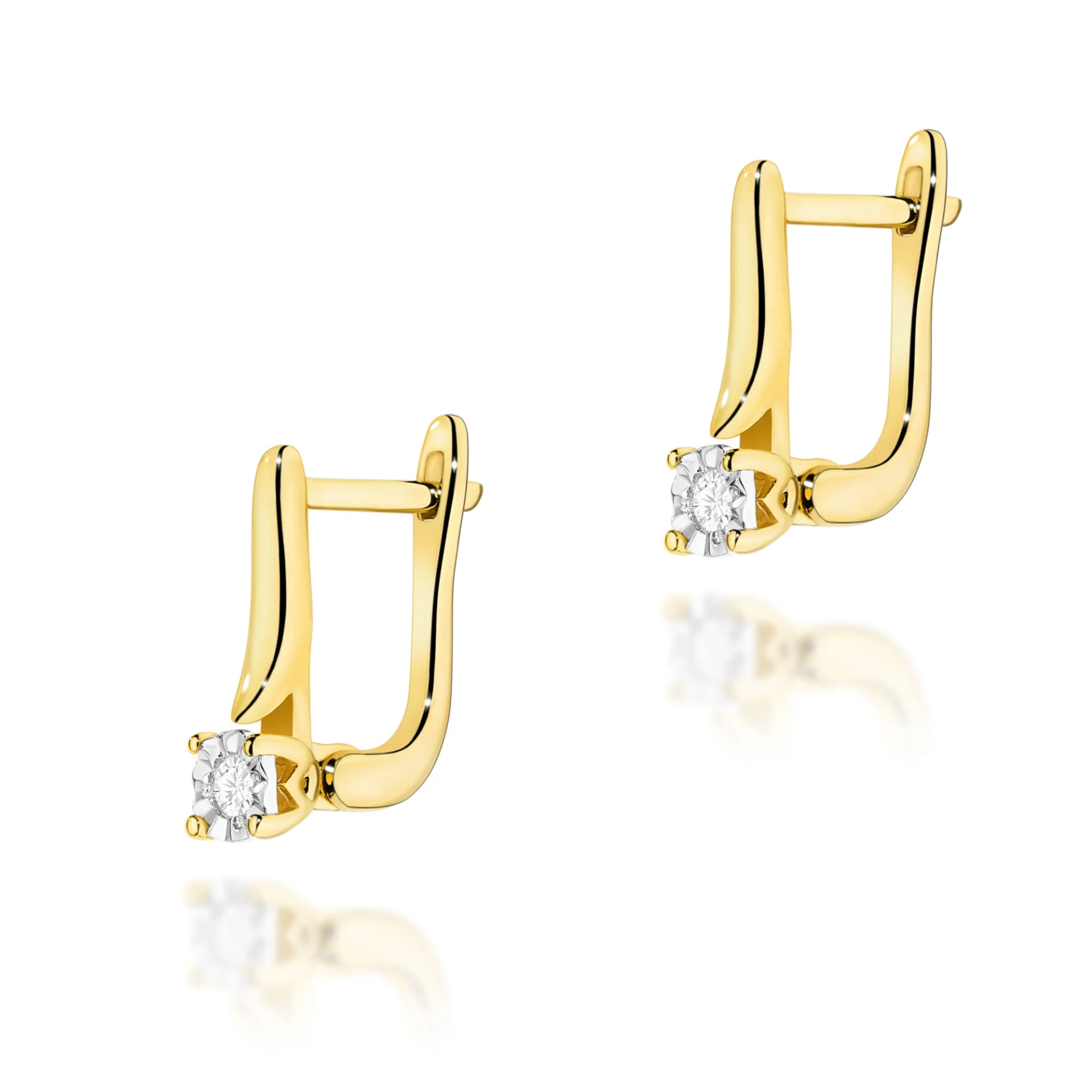 Kolczyki K0065 - Złoto Żółte, 585, Diament, 2 x 0.0086ct