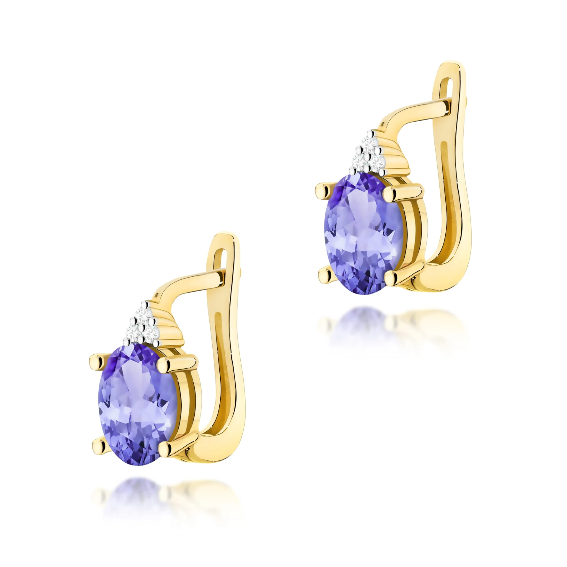 Kolczyki K0308 - Złoto Żółte, 585, Tanzanit