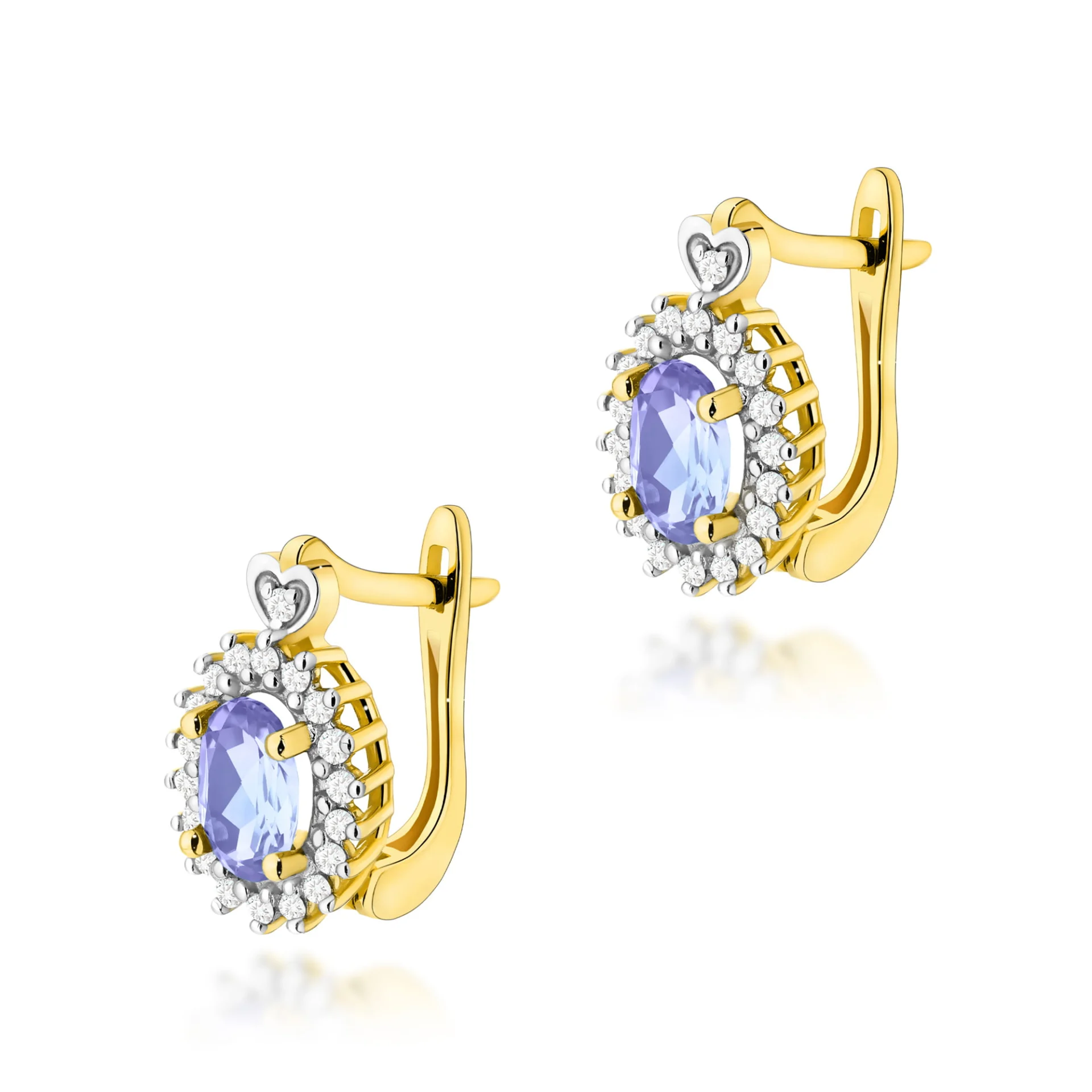 Kolczyki K0312 - Złoto Żółte, 585, Tanzanit
